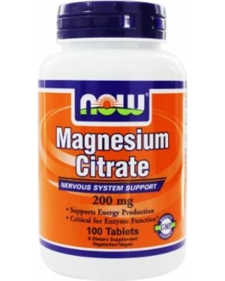 Magnesium Citrate Now 200mg, 100 tablets
