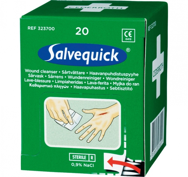 Salvequick wound cleanser, 20pcs