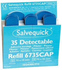 Salvequick detectable plaster refill, 6pcs